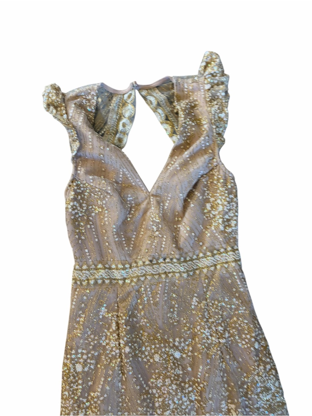 Hello Molly Match Me Sleeveless Mini Dress in Champagne Sequins Sz XS - Picture 5 of 9